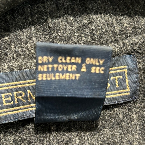 HERMAN GEIST Sz M 100% Lambswool Ribbed Pockets Button Up Collar Cardigan - Picture 10 of 10